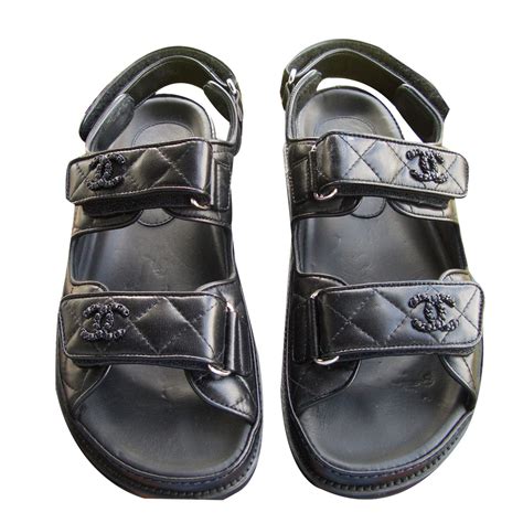 chanel black sandles|Chanel sandals official website.